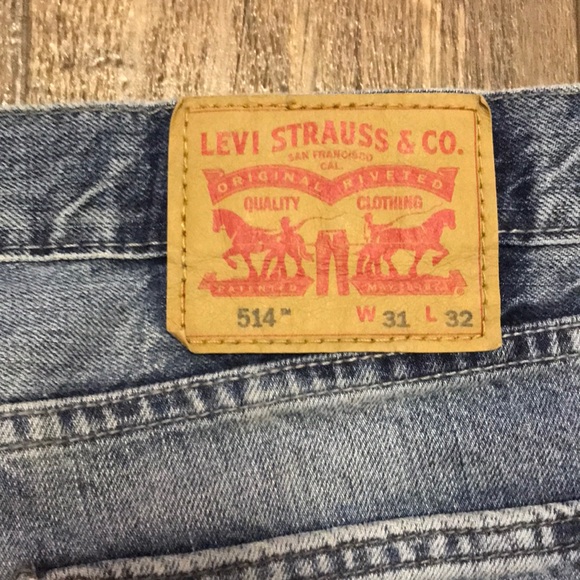 MENS LEVI LIGHT WASH JEANS. STYLE 514. W 31 L 32 - Picture 4 of 6